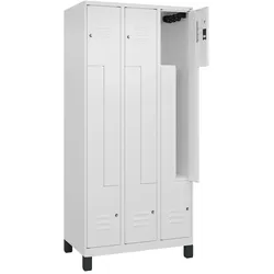 C+P Z-Spind Classic PLUS, Füßen, 6 Abteile, HxBxT 195x90x50cm, Zylinderschloss, Verkehrsweiß von PROREGAL