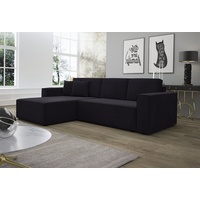 Fun Möbel Ecksofa Schlafsofa Sofa CONOR Stoff Kronos schwarz