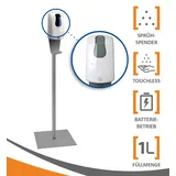 MyMAXXI | Mobiler Hand Desinfektionsmittelspender Station Sensor 1000ml Plus Set 1 x 1L Desinfektionsmittel stehend automatisch Infrarot | touchless Disinfection | Desinfektionsspender Standfuß