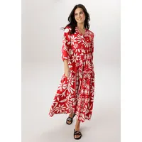 Aniston SELECTED Maxikleid Blumen Rot/Weiß 40