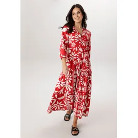Aniston SELECTED Maxikleid Blumen Rot/Weiß 40
