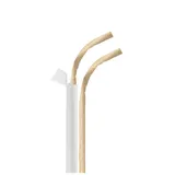 250 Stück - Flexible Trinkhalme mit Bezug Ø 0,60 x 23 cm Natural Kraft