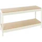 Proregal Schwerlastregal MINI WOOD YETI TWO HxBxT 90x150x60cm | Fachlast 400kg | Weiß