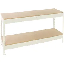 Proregal Schwerlastregal MINI WOOD YETI TWO HxBxT 90x150x60cm | Fachlast 400kg | Weiß