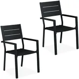 Relaxdays Gartenstuhl 53,5 x 53,5 x 90 cm schwarz 2 St.