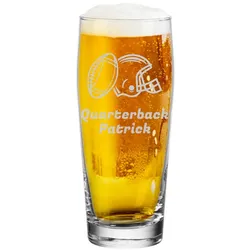 Willi Becher Bierglas Helles-Glas 0,5 l mit Eichung - Football