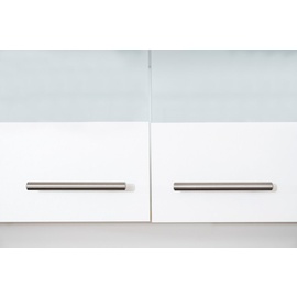 Respekta Küche Küchenzeile Küchenblock 310cm weiß grau Kühlkombi Designhaube