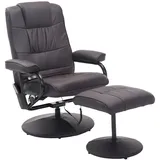 Homcom Massagesessel mit Hocker, Relaxsessel mit Massagefunktion, Elektrisches Fernsehsessel mit Liegefunktion, Fernbedienung für Wohnzimmer, Kunstleder, Braun