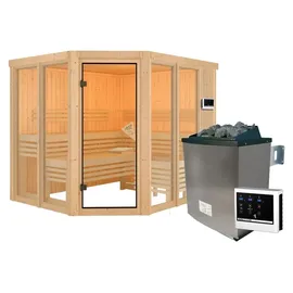 Karibu Ainur inkl. 9 kW Ofen + Steuergerät Easy Finnisch