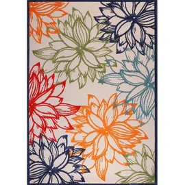 Sanat Teppich SANAT "Floral 2 Outdoor", bunt (multi), B:60cm H:6mm L:110cm, Kunstfaser, Teppiche, Teppich, In- und Outdoor geeignet, Blumen, Balkon, Terrasse, Außenbereich