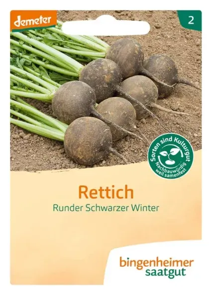 Bingenheimer Saatgut Rettich Runder Schwarzer Winter demeter
