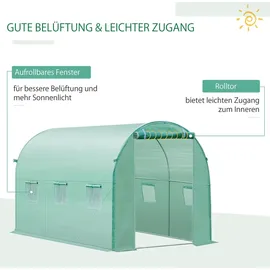 Outsunny Polyethylenfolie 3x2x2m Ersatzfolie mit 6 Fenster für Folientunnel