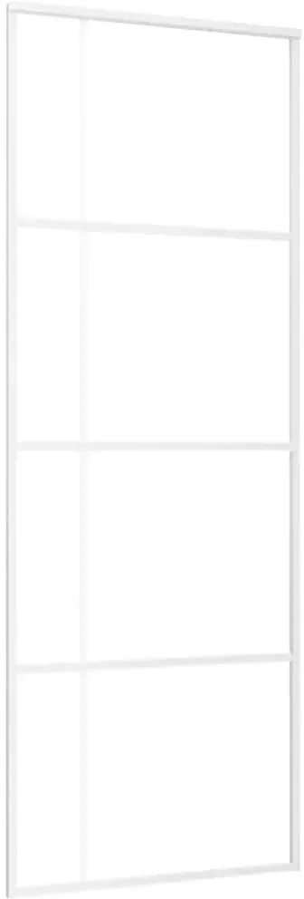 vidaXL Schiebetür ESG-Glas und Aluminium 76x205 cm Weiß