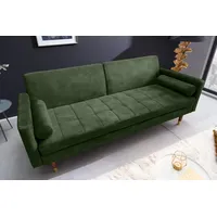 Riess-Ambiente Schlafsofa COUTURE - 196cm grün Microvelours 3-Sitzer Couch Bettfunktion ink. Kissen