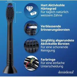 demirdental Aktivkohle Aufsteckbürste 8 St.