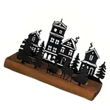 Laikoutd Kerzenhalter Adventskranz Teelicht Weihnachtstablett Metall Mit Holzhaltern Adventskranz