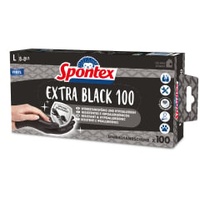 Spontex Extra Black Einmalhandschuhe, Vinyl 12933018 , 1 Packung = 100 Handschuhe, Größe 8 - 8,5