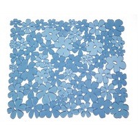 iDesign Blumz Spülbeckeneinlage, reguläre Spülbeckenmatte aus PVC Kunststoff, blau