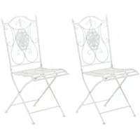 TPFGarden Stühle, Weiß, Metall, 42x91.5x49 cm, Gartenmöbel, Gartenstühle, Gartenstühle