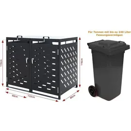 Estexo Mülltonnenbox 4 Türen anthrazit