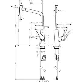 Hansgrohe Metris Select M71 320 2jet edelstahl finish 73820800