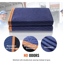Vevor 12x Umzugsdecken 2032x1829mm Möbeldecken Vliesstoff + recycelte Baumwolle Lagerdecken Umzug Packdecken Transport-Decken Möbelpackdecken Verpackungsdecken zum Schutz für Möbel