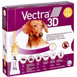 Vectra 3D Lösung gegen Zecken & Flöhe für Hunde 1,5-4 Kg