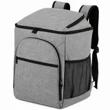 Mach1 Kühltasche Kühlrucksack mit isoliertem Hauptfach und Laptopfach grau