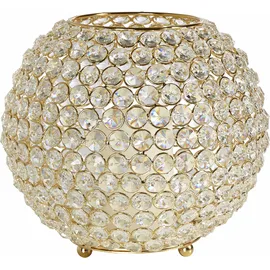 Home Affaire Windlicht Kristall Aluminium/Glas Goldfarben