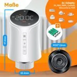 Kesser Heizkörperthermostat 4er Set WLAN Smart Home mit 6 Heizkörperventilen