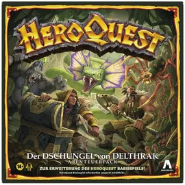 Avalon Hill HeroQuest Der Dschungel von Delthrak Abenteuerpack, HeroQuest Basisspiel erforderlich, Rollenspiel - Deutsche Version, Earthy Tones and Blue and White