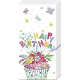 IHR Ideal Home Range - Taschentücher Geburtstag Cupcake 10 Stück 4-lagige Taschentücher 21 cm x 21 cm / 8 Zoll x 8 Zoll