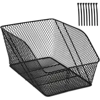 Relaxdays Fahrradkorb für hinten, Metall, Schultaschenkorb HBT: 22x30x46 cm,