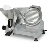 Vertes Gastro Aufschnittmaschine Schneidemaschine, Elektrisch mit 120W, Messer mit 220mm Durchmesser, Schnittstärke 0 bis 12mm, Allesschneider mit Aluminium Gehäuse, Inkl. Schleifstein