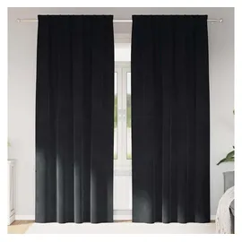 vidaXL Verdunkelungsvorhänge 2 pcs Schwarz 140 x 245 cm