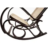 Mendler M41, Schwingsessel Fernsehsessel, Massiv-Holz Rattan ~ Walnuss-Optik