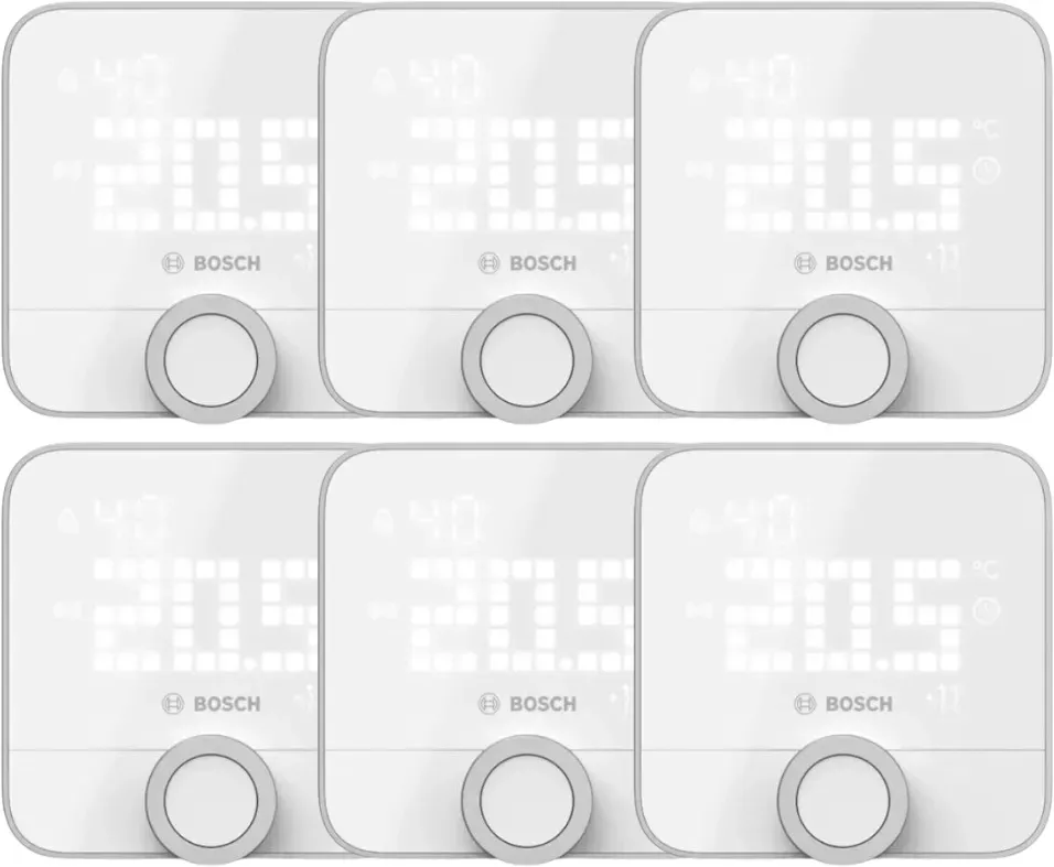 Bosch Smart Home 6er-Set Raum-Thermostat II 230 V für Fußbodenheizung Gastherme & Co