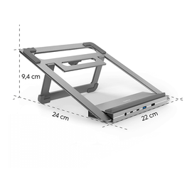 Hama USB-C-Docking-Station Connect2Office Stand Notebook-Halterung, Anthrazit