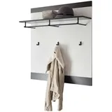 furn.design Garderobenpaneel, Weiß, Anthrazit, Nachbildung,Pinie, 92x100x26 cm, Garderobe, Garderobenpaneele, Garderobenpaneele