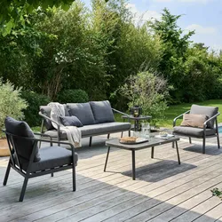 Oviala Business Gartenmöbel 5-Sitzer anthrazitgrau