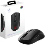 MSI Versa 300 Wireless Gaming-Maus – 8000 DPI optischer Sensor, 1000 Hz Polling-Rate, symmetrisch, 30M+ Klicks, 6 Tasten, 50-Stunden-Batterie, 1 ms Latenz, 60 g – Kabelgebunden/kabellos