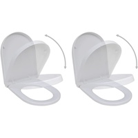 Eleganten-Stil Toilettensitze mit Absenkautomatik 2 Stk. Kunststoff Weiß DE38918