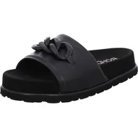 ROHDE Damen Pantolette Nappa Leder trendy Kurzpantolette Kettendetail Siena 6272, Größe:42 EU, Farbe:Schwarz - Schwarz - 42