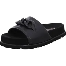 ROHDE Damen Pantolette Nappa Leder trendy Kurzpantolette Kettendetail Siena 6272, Größe:42 EU, Farbe:Schwarz - Schwarz - 42