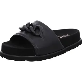 ROHDE Damen Pantolette Nappa Leder trendy Kurzpantolette Kettendetail Siena 6272, Größe:42 EU, Farbe:Schwarz - Schwarz - 42