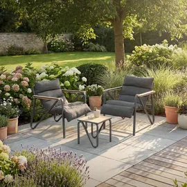 ML-Design Gartenmöbel Set 3-tlg. Anthrazit-Grau