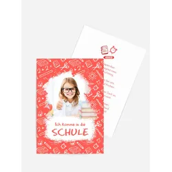 Einladungskarten Einschulung selbst gestalten mit Spruch und Fotos im Onlinedesigner bei Meine-Kartenmanufaktur.de