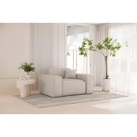 Fun Möbel Sessel Celes Premium Stoff Artico 70 x 80 x 90 cm Weiß mit Zierkissen