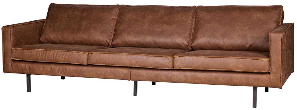 Couch aus Recyceltem Leder Cognac Braun