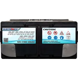 Electronicx Marine Edition Batterie AGM 120 ah 12V Boot, Schiff Versorgungsbatterie